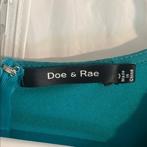 Doe & Rae Teal Ruched Ruffled Mini Dress - Picture 3 of 5